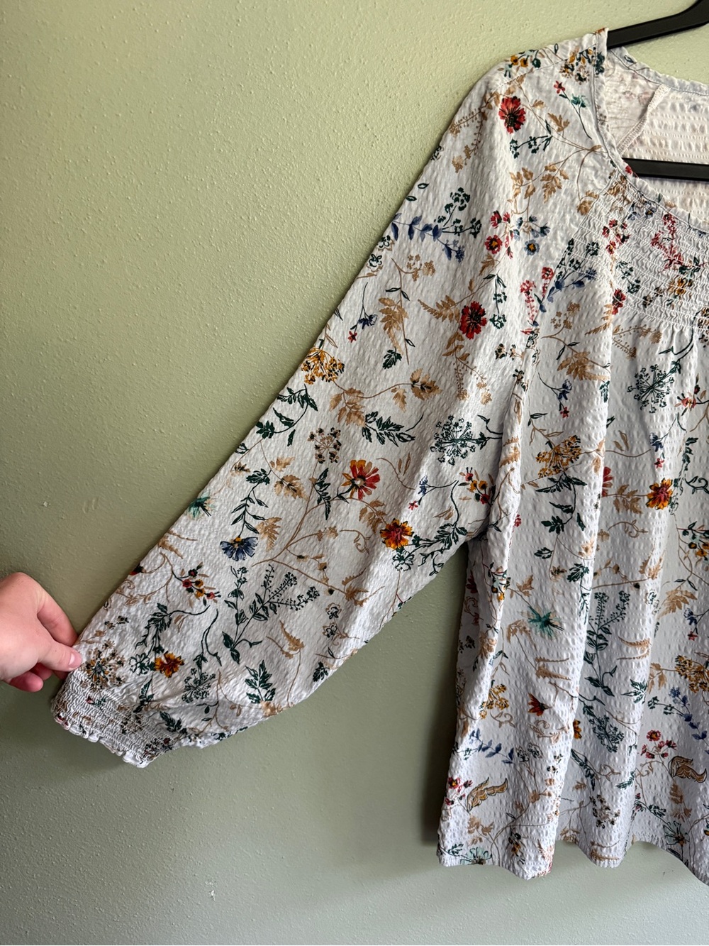 CJ Banks Floral Cottagecore Long Sleeve Blouse Women's Size 2X - Picture 3 of 9